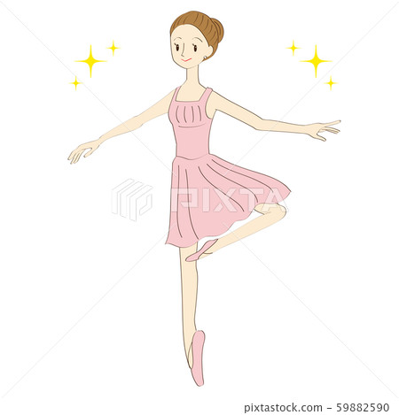 Ballerina pose illustration lesson - Stock Illustration [59882590] - PIXTA