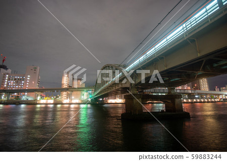 Sumida River Bridge Night View Collection Extra Sobu Line Sumida River Bridge [2019.11] 59883244