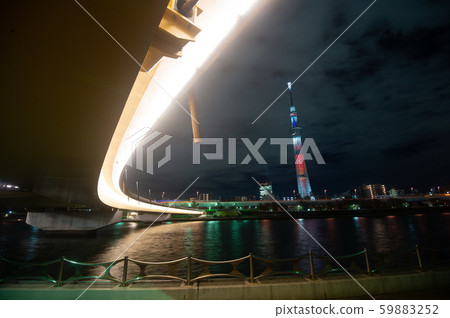Sumida River Bridge Night View Collection 15 Sakurabashi (Imado, Taito-ku, Kyoto, Mukaijima, Sumida-ku) [2019.11] 59883252