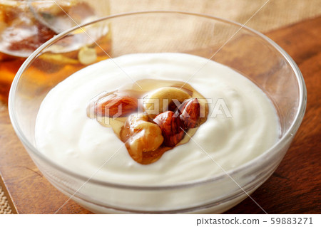 Yogurt and honey nuts 59883271