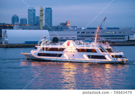 View of Yokohama cityscape in Japan, such as the Marine Rouge in Yokohama Port 59883479