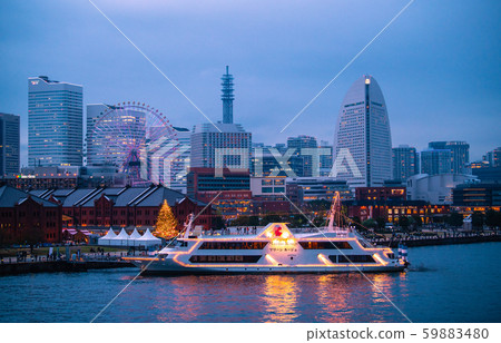 View of Yokohama cityscape in Japan, such as the Marine Rouge in Yokohama Port 59883480