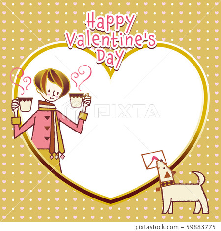 Valentine_heart frame_heart dot_gold 59883775