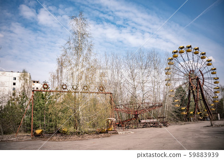 Old ferris wheel in ghost town of Pripyat Chernobyl 59883939