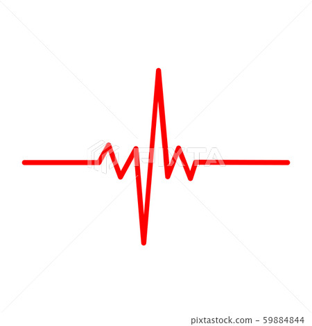 Solid heart rhythm ekg icon. Cardio heartbeat symbol. Vector Illustration. 59884844