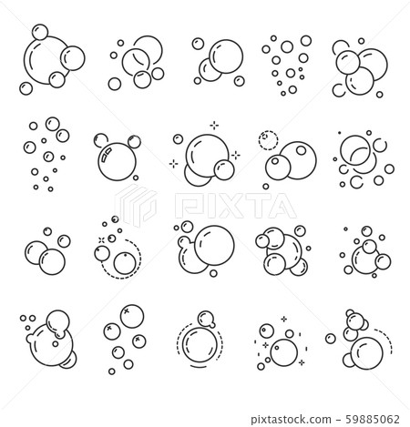 Foam or bubbles isolated icons, fizzy drink and effervescent effect Foam or bubbles isolated icons, fizzy drink and effervescent effect 59885062