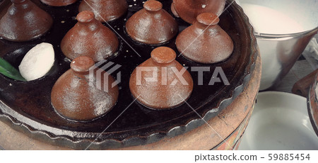 kind of Thai sweetmeat . Coconut milk mix with kind of Thai sweetmeat . Coconut milk mix with 59885454