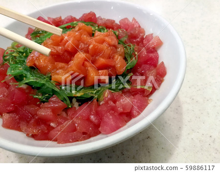 salmon with rice, japanese food salmon with rice, japanese food 59886117
