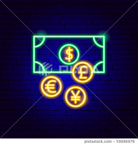 Money Exchange Neon Sign - Stock Illustration [59886976] - PIXTA