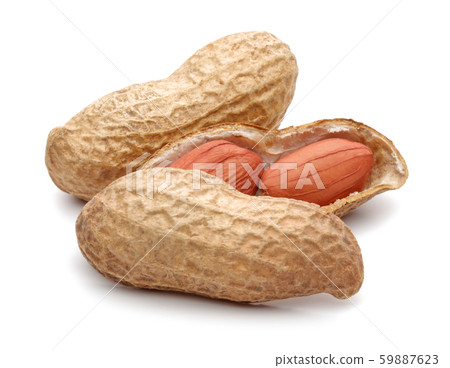 Group of peanuts isolated on white 59887623