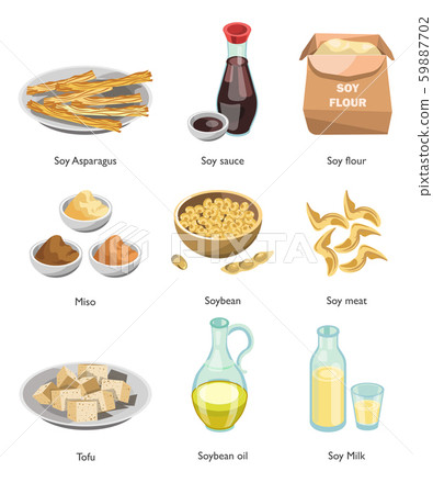 Vegan menu, soy food, cooking ingredient, isolated dishes Vegan menu, soy food, cooking ingredient, isolated dishes 59887702