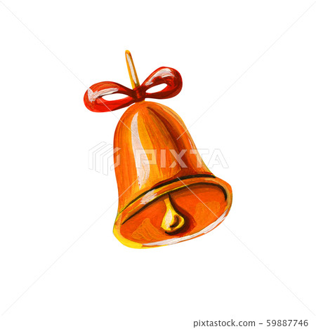 Golden Christmas bell. - Stock Illustration [59887746] - PIXTA