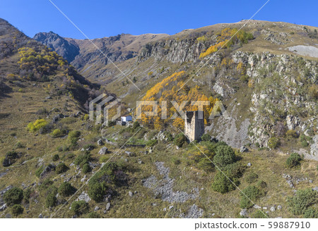 towers in the mountains of north ossetia. 59887910