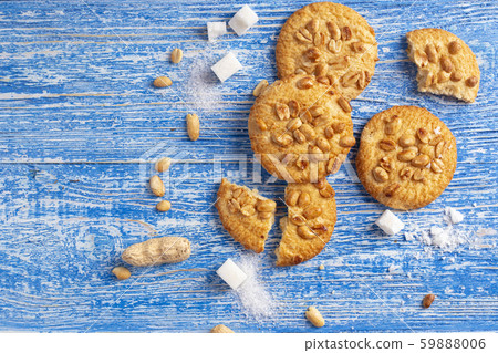 homemade cookies with peanuts on the table homemade cookies with peanuts on the table 59888006