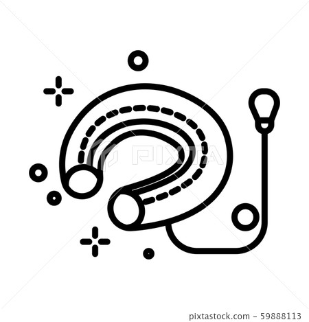 Traveling neck pillow, orthopedic collar with pump isolated line icon 59888113