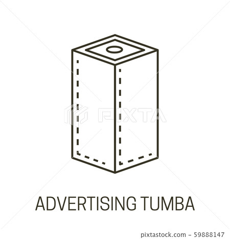 Advertising tumba or banner stand isolated line icon 59888147