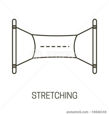 Stretching or advertising banner isolated line icon, cloths hanging on ropes 59888148