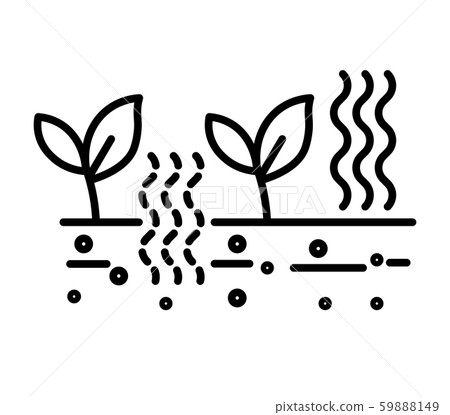 Planting and agriculture, soil fertilization and testing isolated line icon 59888149