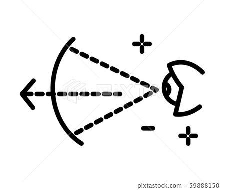 Eyeball and normal vision isolated line icon, ophthalmology 59888150