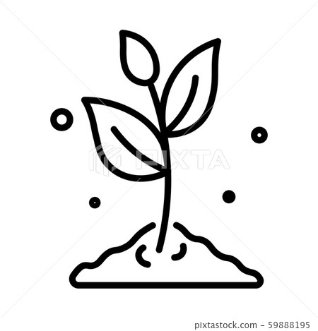 Plant in soil isolated outline icon, gardening and agriculture Plant in soil isolated outline icon, gardening and agriculture 59888195