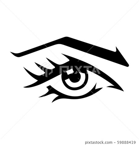 Woman's eye vector logo design. 59888419