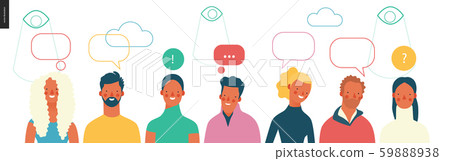 Bright people portraits set - young men and women 59888938