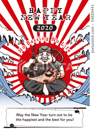 2020年新年卡“巴斯釣魚神”新年快樂 59889441