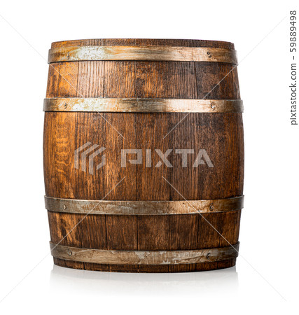 Wooden cask isolated 59889498