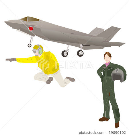 F35B Air Self Defense Force fighter and female pilot F35B Air Self Defense Force fighter and female pilot 59890102