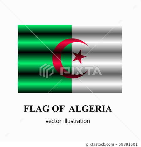 Bright banner with flag of Algeria. Vector Illustration. Bright banner with flag of Algeria. Vector Illustration. 59891501
