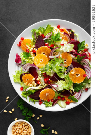 Christmas salad with boiled beet and oranges Christmas salad with boiled beet and oranges 59891625