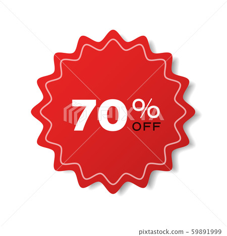 special offer sale promo marketing holiday shopping concept red 70 percent off discount sticker 59891999