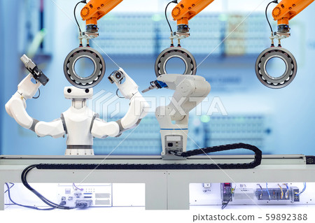 Industrial robotic and smart robot working with auto parts Industrial robotic and smart robot working with auto parts 59892388