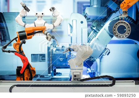 Smart robotic working on teamwork concept. Smart robotic working on teamwork concept. 59893250