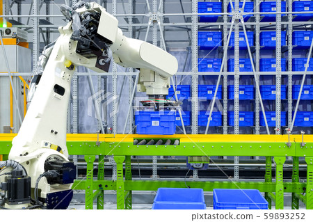 Smart robotic on logistics system concept Smart robotic on logistics system concept 59893252