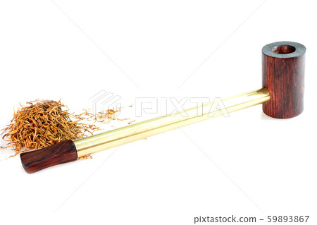 This Tobacco pipe is made from wood at white background This Tobacco pipe is made from wood at white background 59893867