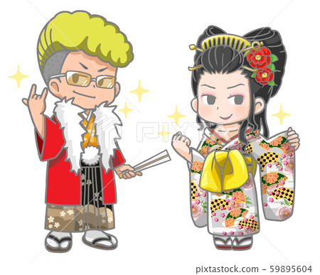 Illustration of new adult men and women 59895604