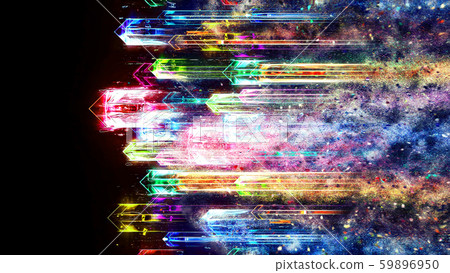 Multiple light arrows moving horizontally 59896950