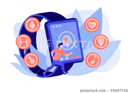Fitness tracker concept vector illustration. Fitness tracker concept vector illustration. 59897556