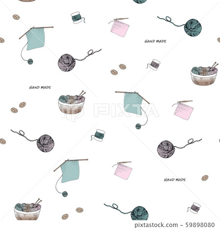 Knitting illustration pattern Knitting illustration pattern 59898080