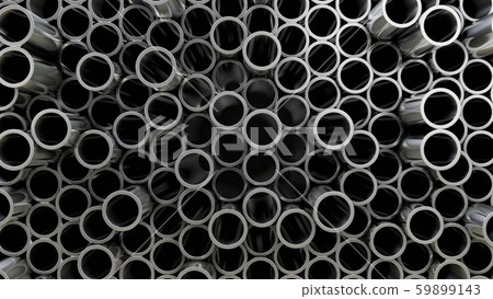 3D illustration. Wall of Steel Pipes 3D illustration. Wall of Steel Pipes 59899143