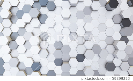 Abstract 3D illustration of colorful hexagons background 59899233