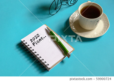 2020 new year goal, plan, action text on note pad. 59900724