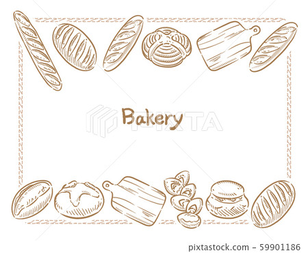 法式長棍麵包和其他麵包。背景，框架材料。 59901186