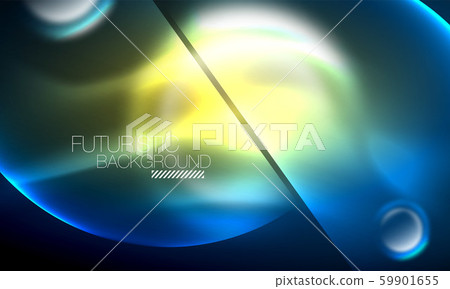 Blue neon bubbles and circles futuristic abstract background Blue neon bubbles and circles futuristic abstract background 59901655