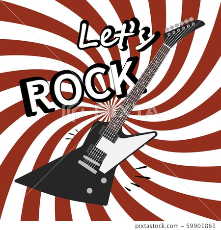 Rock guitar poster. Music promo flyer for live concert or musical festival vector background 59901861