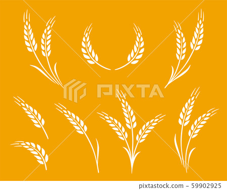 natural white wheat ears icon logo set natural white wheat ears icon logo set 59902925
