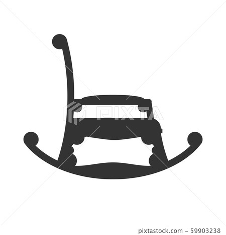 Vintage rocking chair. Black Chair silhouette for your design. Vector illustration. 59903238