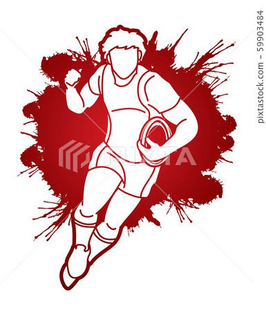 Rugby player action cartoon sport graphic vector Rugby player action cartoon sport graphic vector 59903484