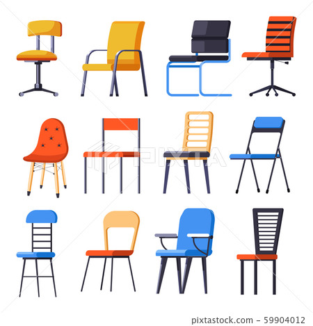 Chairs or armchairs, seats or interior design element isolated objects Chairs or armchairs, seats or interior design element isolated objects 59904012